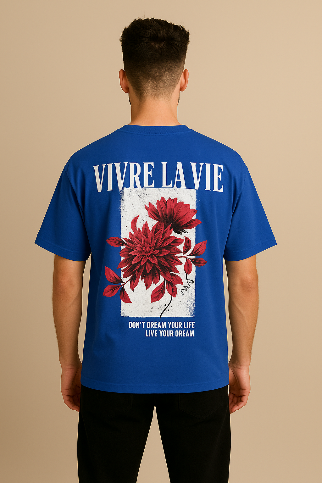 VALION Men’s Oversized Graphic T-Shirt – Royal Blue