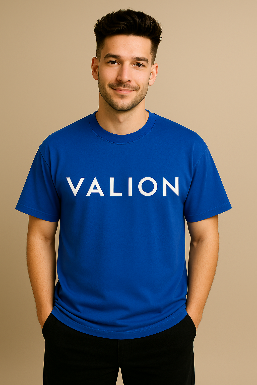 VALION Men’s Oversized Graphic T-Shirt – Royal Blue