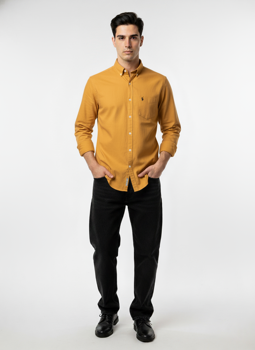 U.S. Polo Assn. Men's Mustard Yellow Casual Shirt