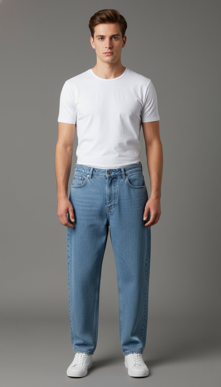 Men’s Classic Relaxed Fit Light Blue Denim Jeans