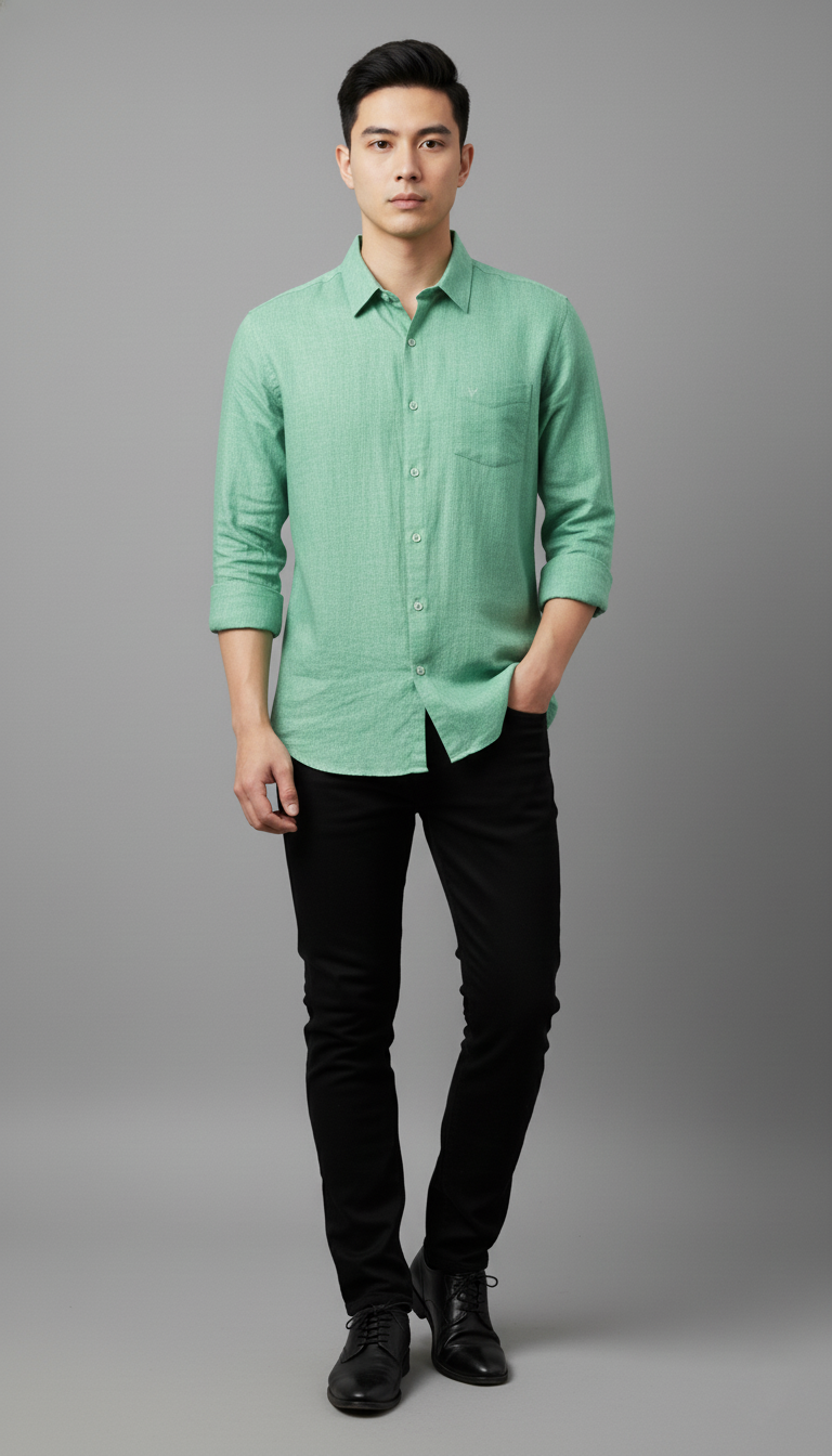 Allen Solly Men’s Mint Green Formal Shirt