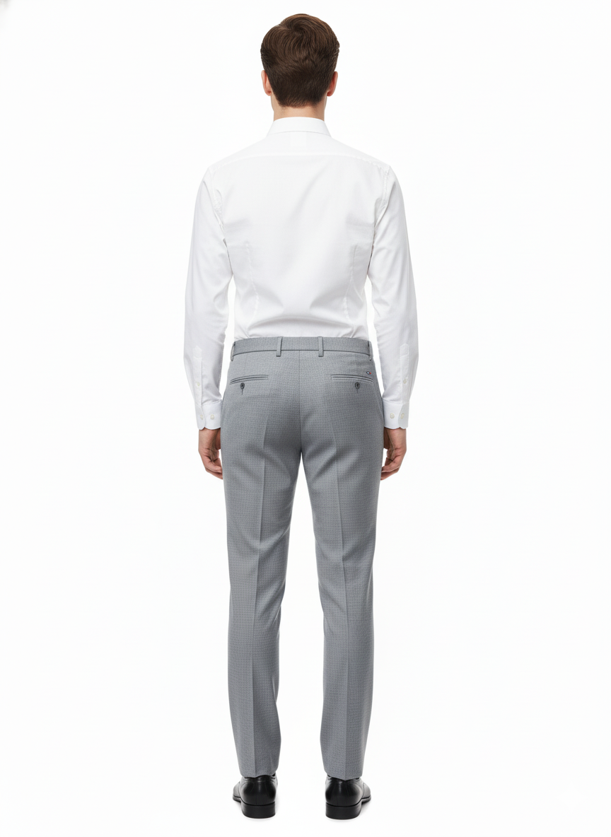 Men’s Slim Fit Light Grey Formal Trousers