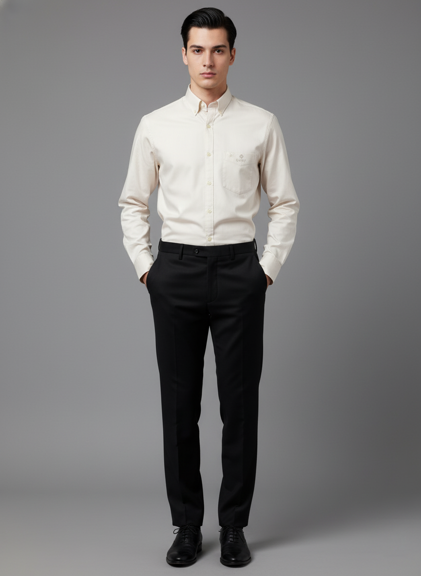 GANT Men's Beige Formal Cotton Shirt