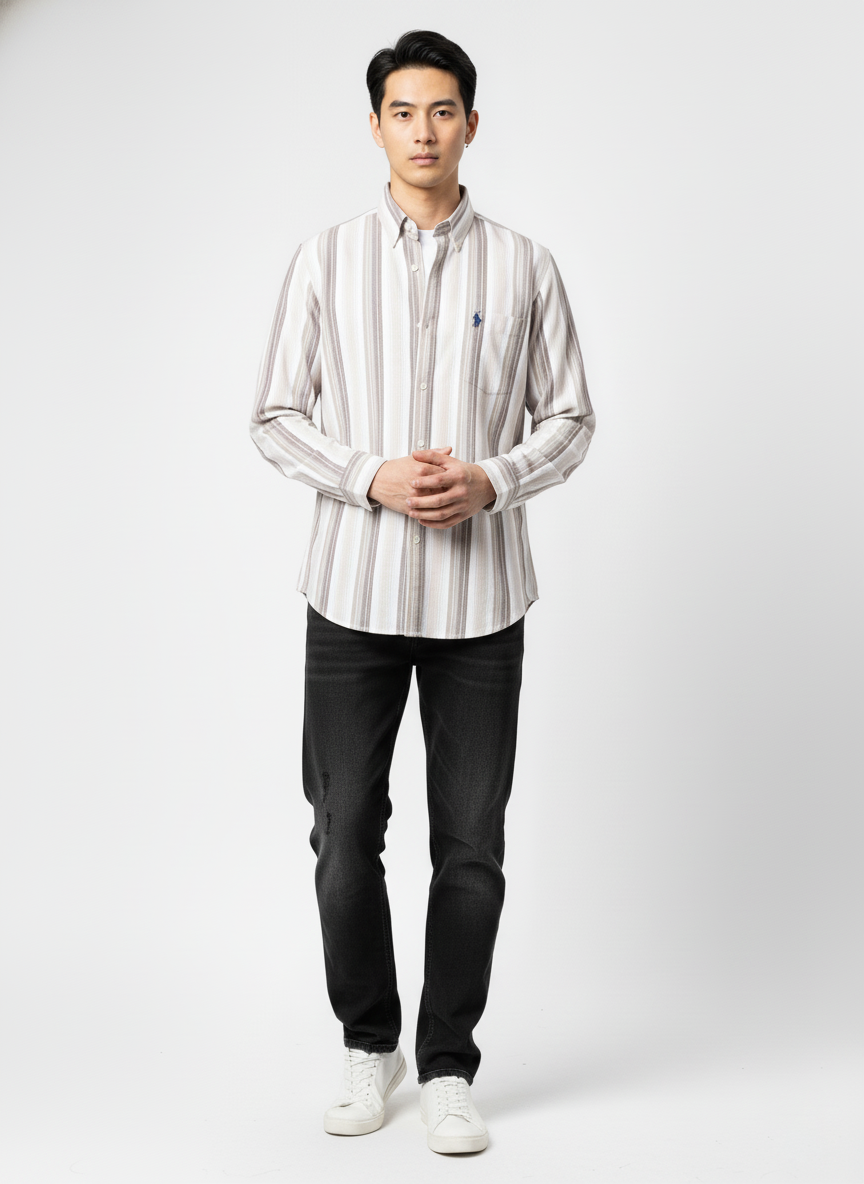 Men’s Tailored-Fit Vertical Stripe Shirt – U.S. Polo Assn