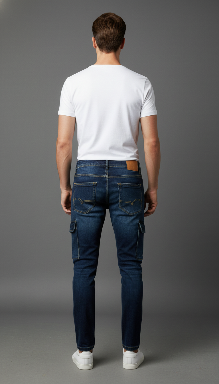 TruePosion Dark Indigo Cargo Jeans – Streetwear Edition