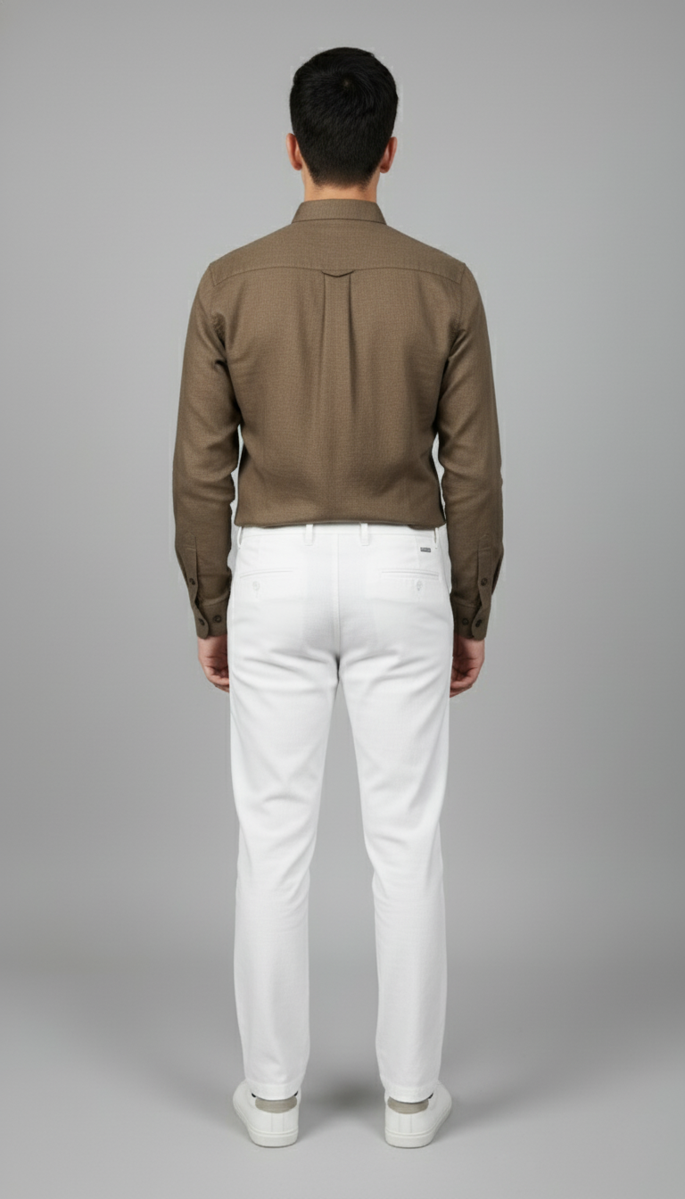 Men’s Classic Coffee Brown Premium Cotton Shirt