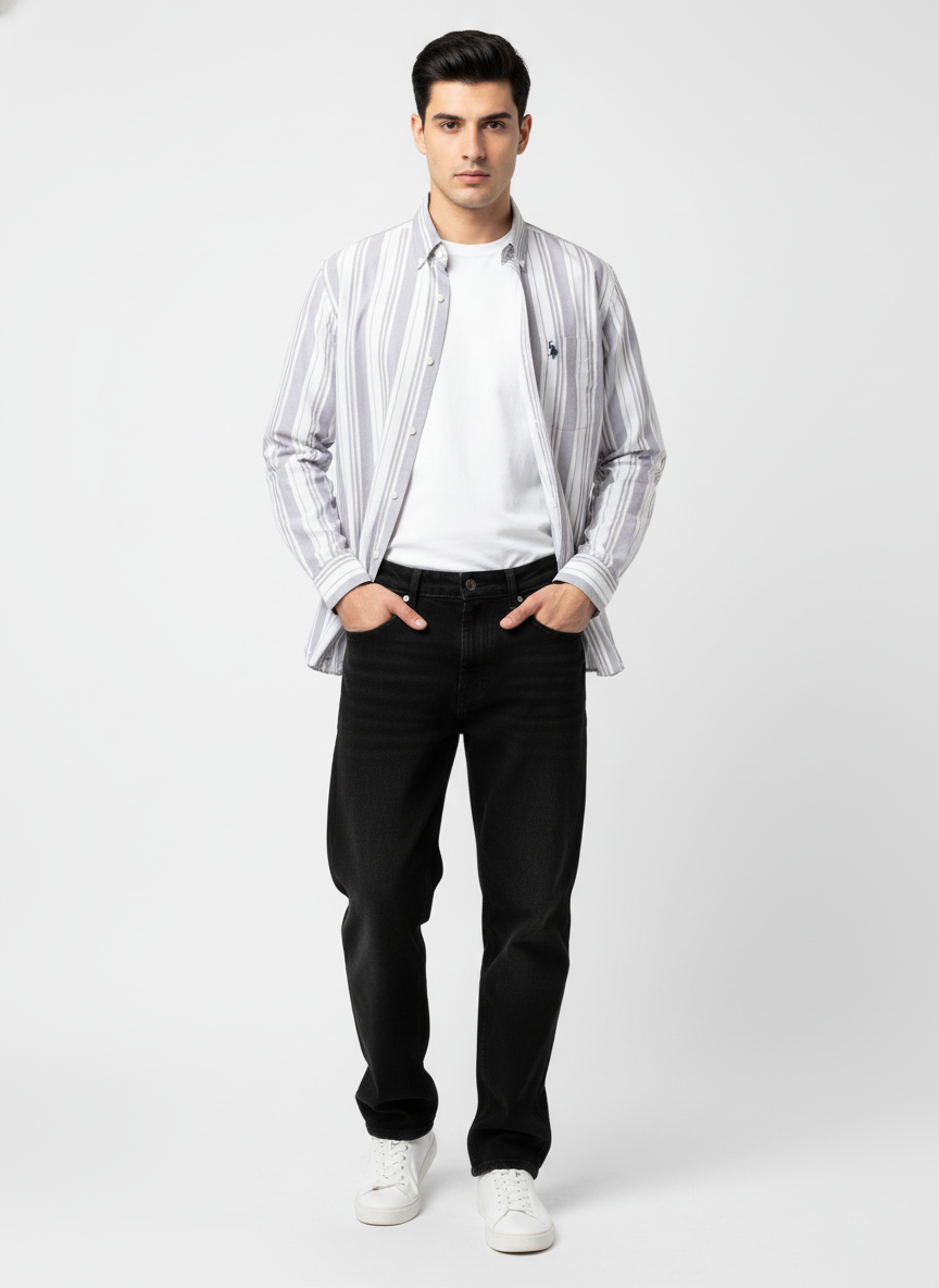 Men’s Tailored Fit Vertical Striped Shirt – U.S. Polo Assn