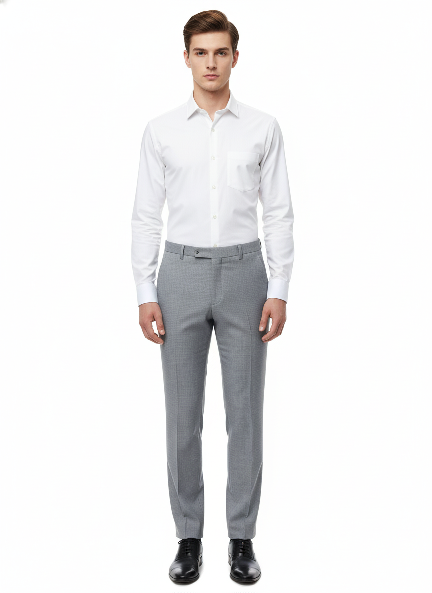 Men’s Slim Fit Light Grey Formal Trousers