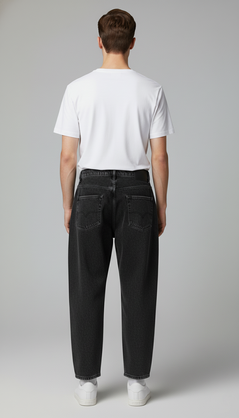 Men’s Full Loose Fit Black Denim Jeans