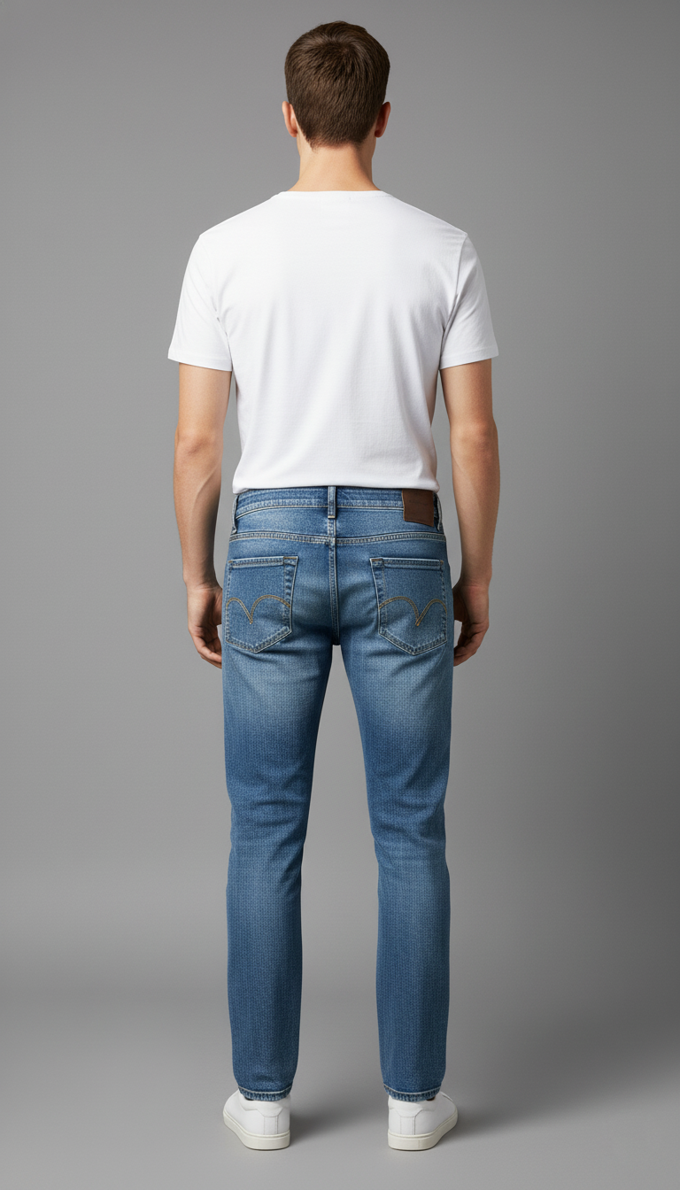 Jack & Jones Men’s Slim Fit Blue Mid-Wash Jeans