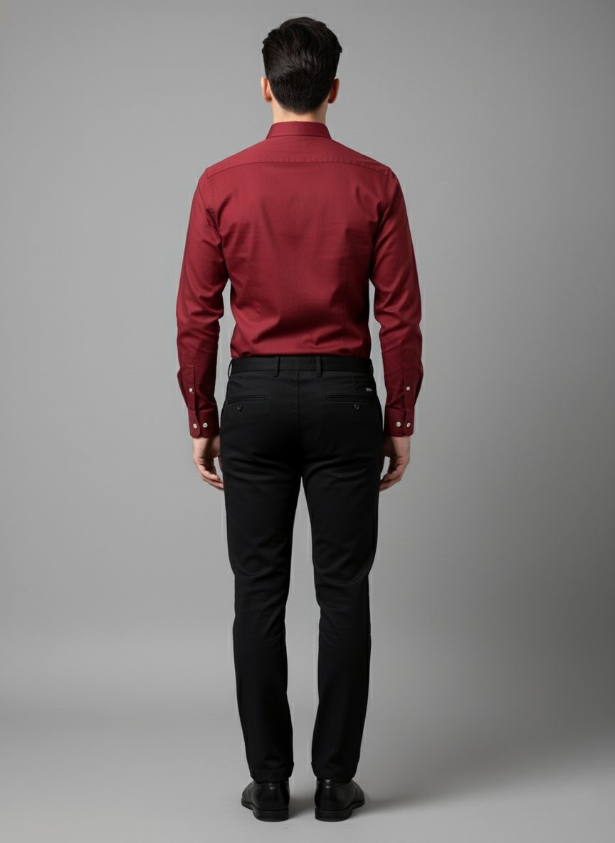 Gant Men’s Maroon Cotton Slim Fit Formal Shirt