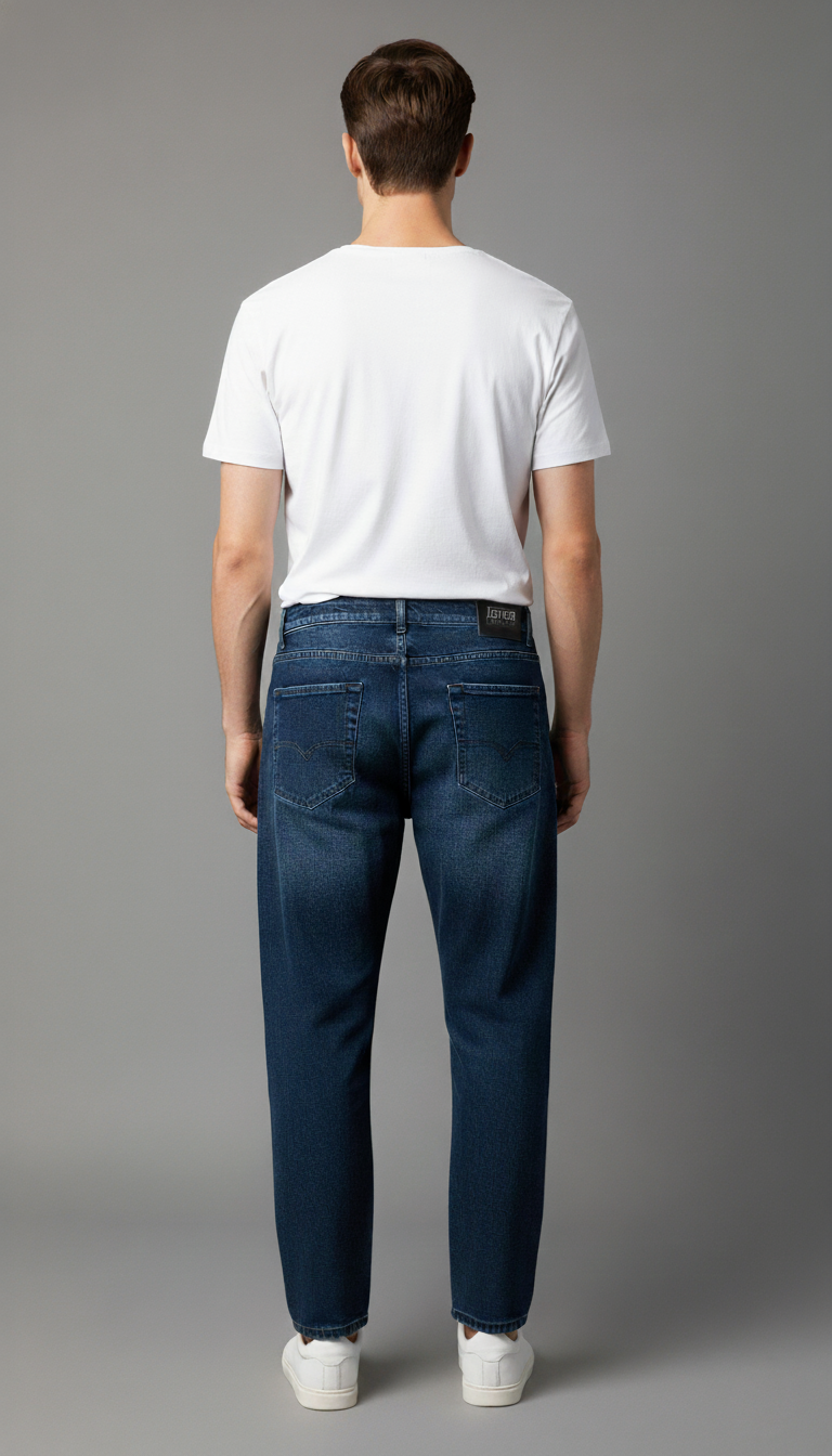 Joiner Men’s Dark Blue Regular Fit Mid-Rise Jeans