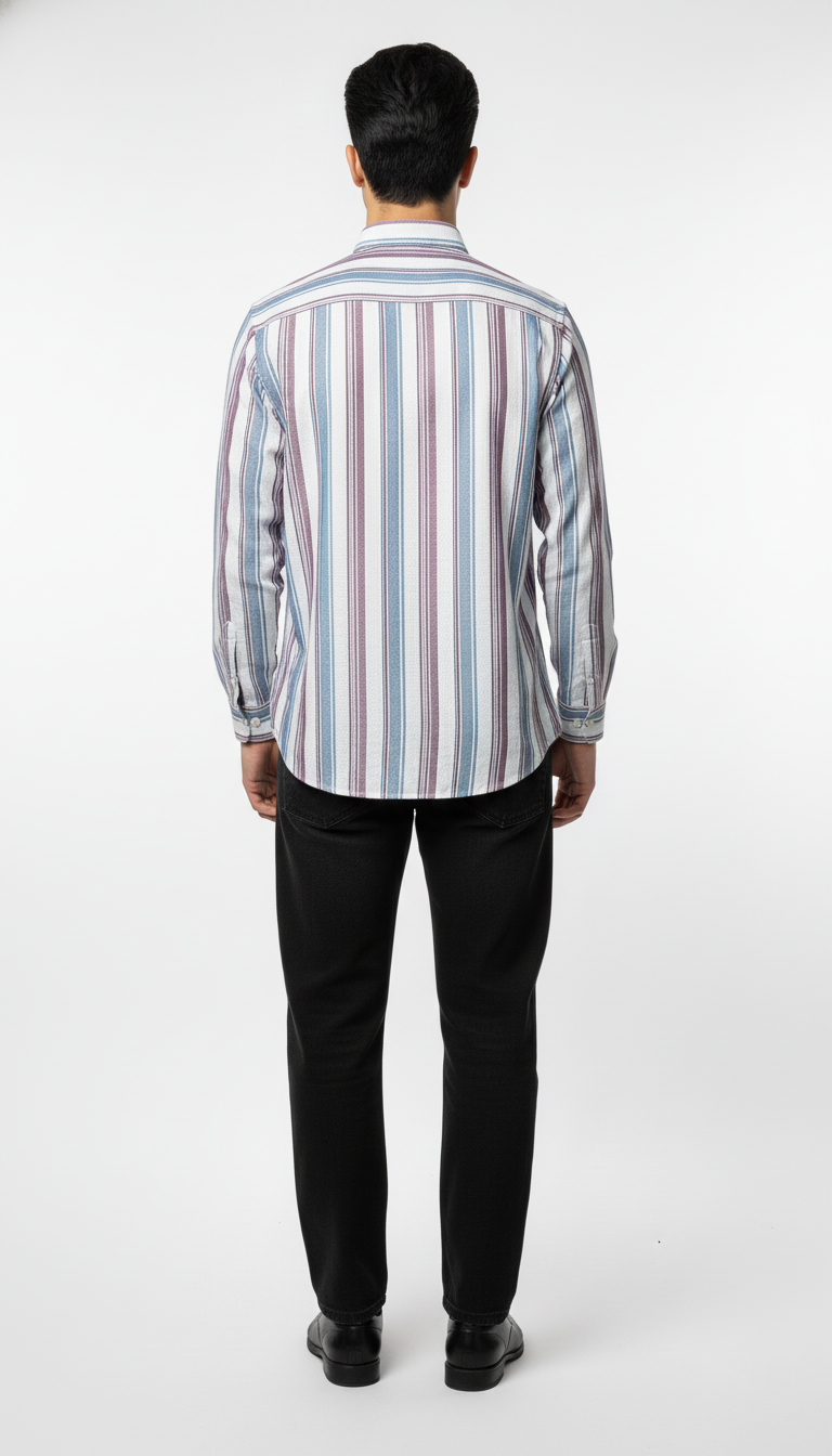 Men’s Multicolor Striped Casual Cotton Shirt