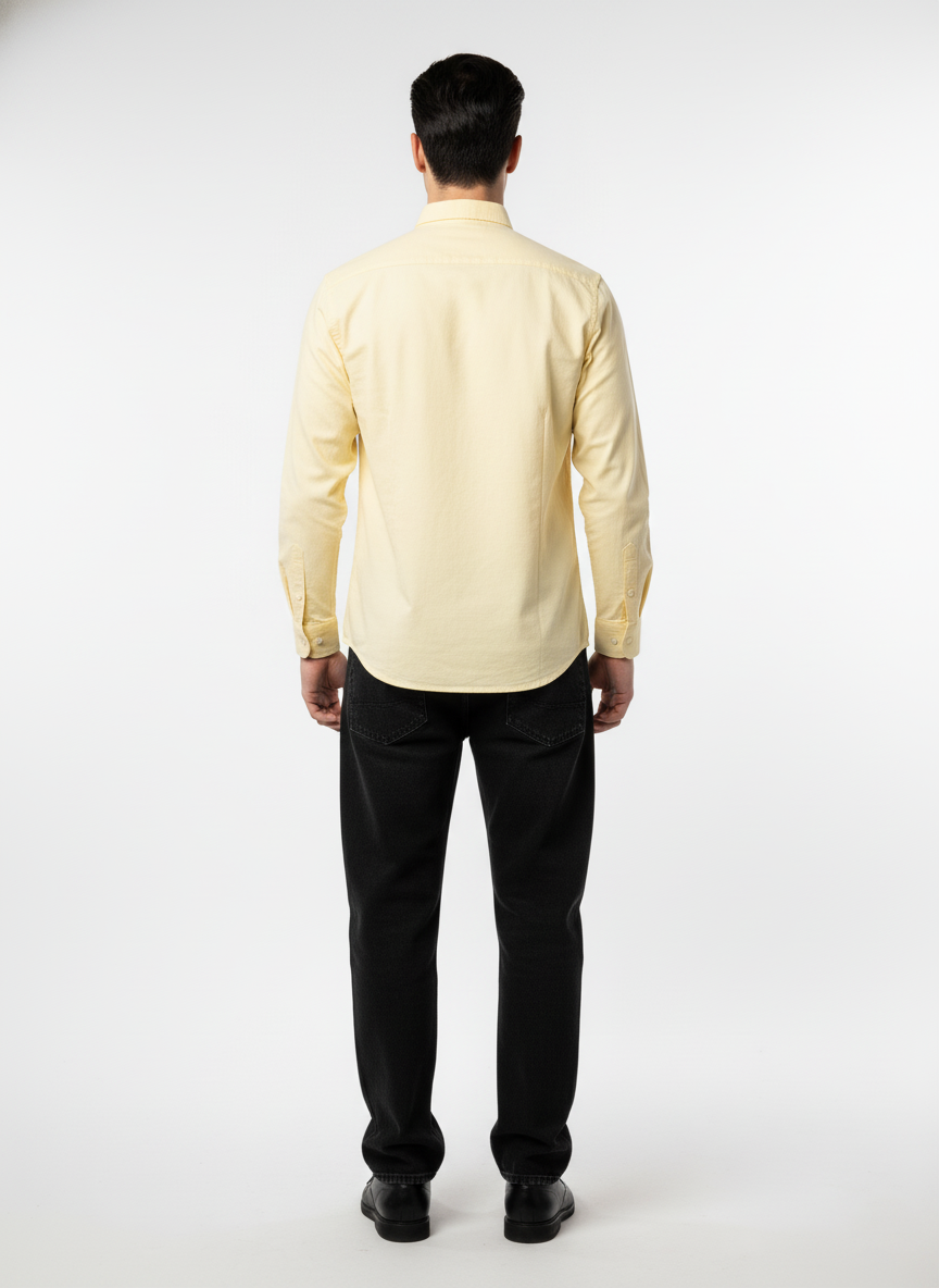 Uspolo Men’s Classic Yellow Cotton  Shirt