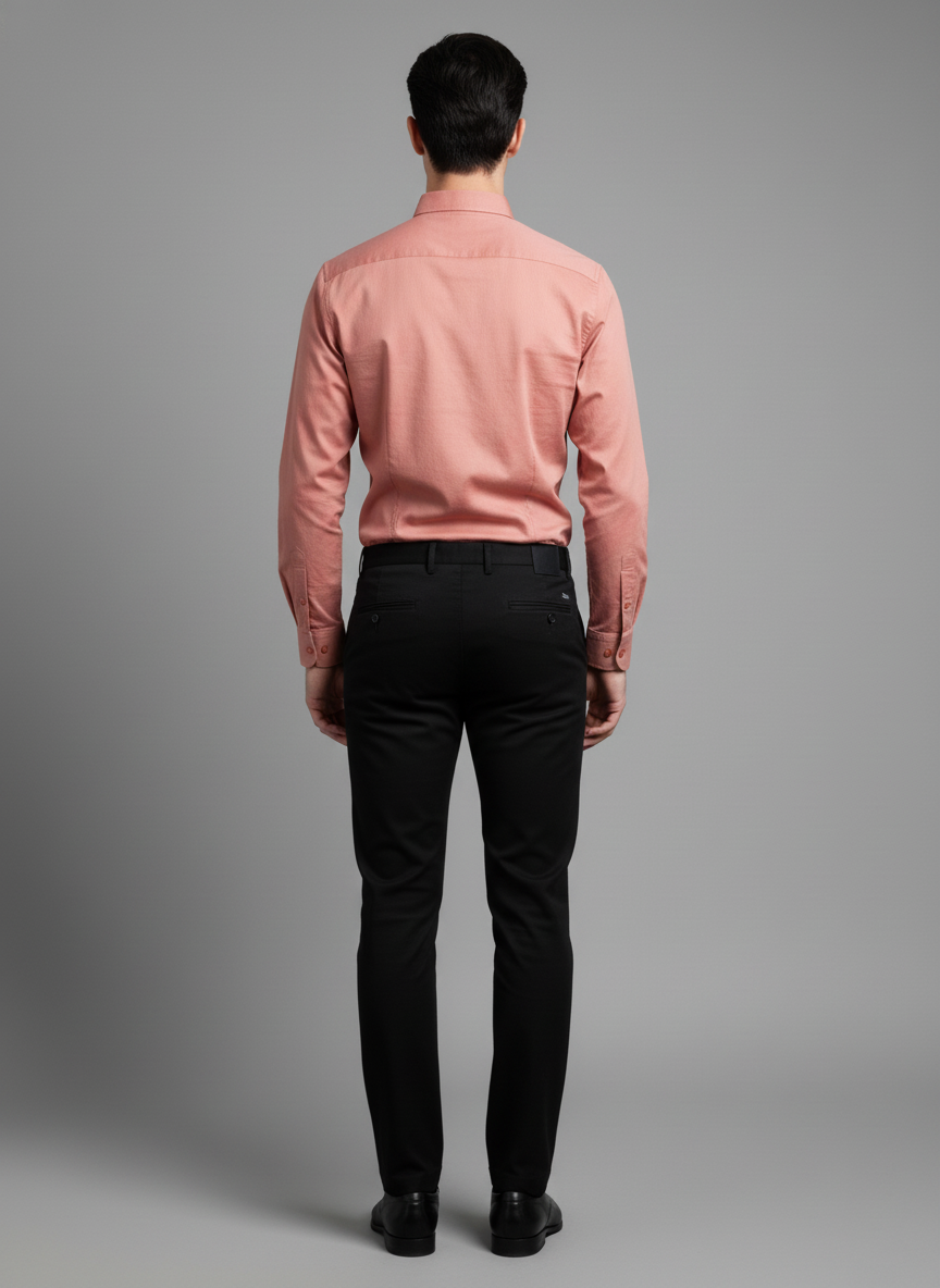 Gant Men’s Peach Light Pink Cotton Slim Fit Shirt