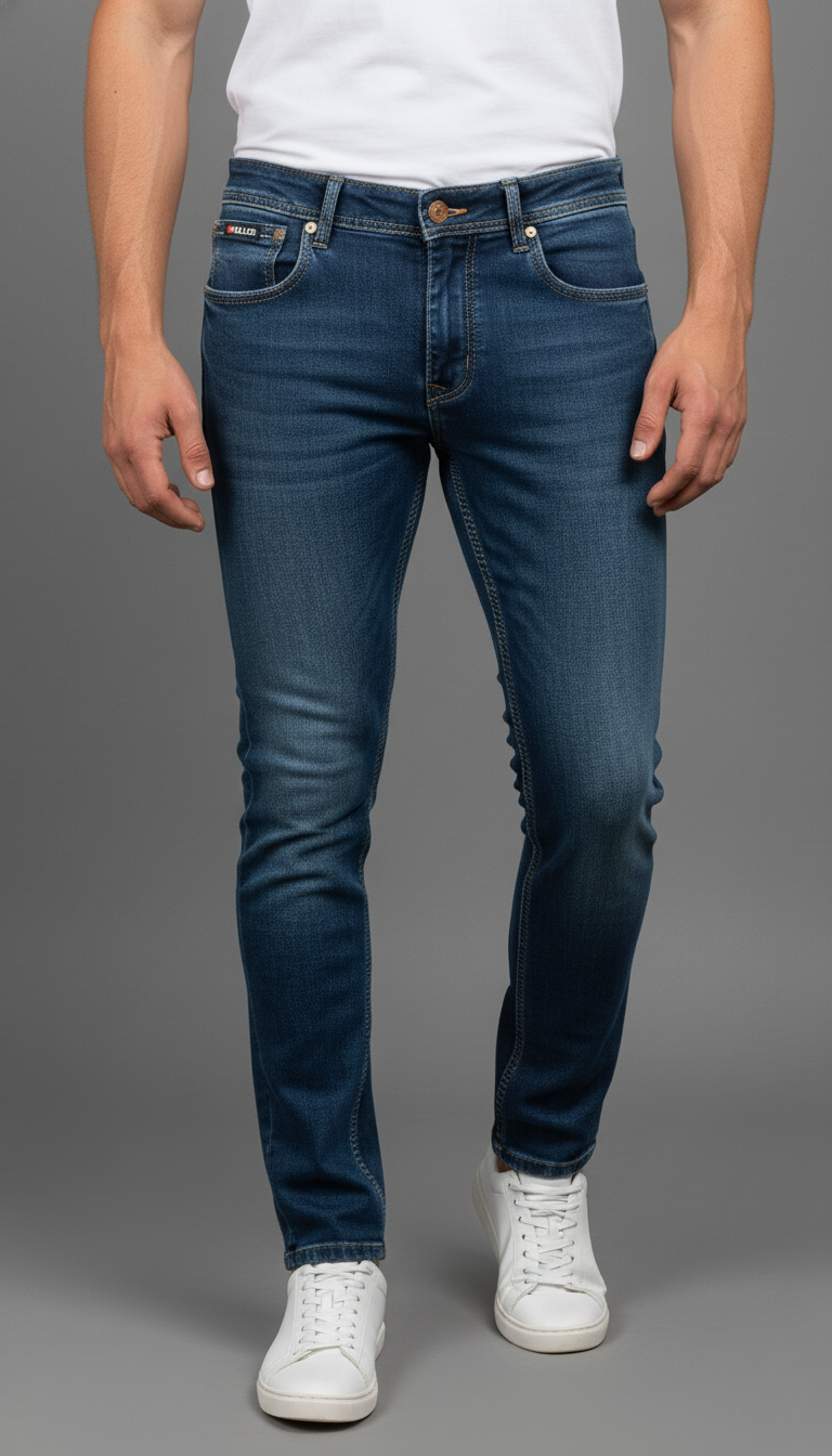 Killer Men’s Slim Fit Stretchable Denim Jeans – Mid Blue Wash