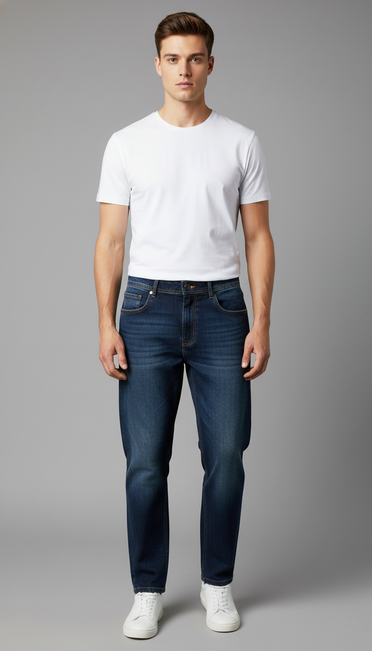 Joiner Men’s Classic Mid Blue Regular Fit Jeans