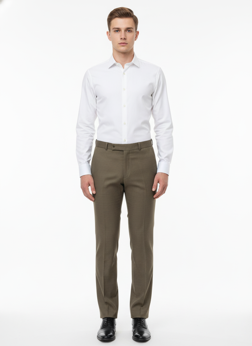 Men’s Slim Fit Olive Brown Formal Trousers